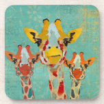 Three Peeking Giraffes Coaster cork coasters