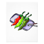 Three Peppers Fork Knife on Tray Graphic Custom Announcements