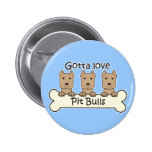 Three Pitbulls Buttons