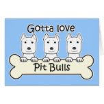 Three Pitbulls Card