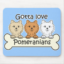 Three Pomeranians Mouse Mats