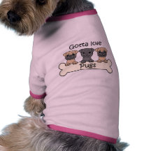 Three Pugs Doggie T-shirt