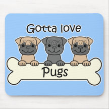 Three Pugs Mousemat