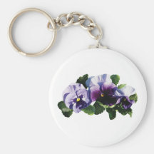 Three Purple Pansies Key Chains