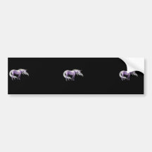 Three Purple Unicorns Bumper Stickers