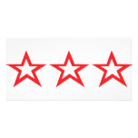 three red stars icon photo cards