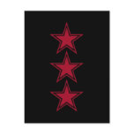 Three Red Stars postcards