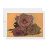 Three Roses on a pale orange background invitations