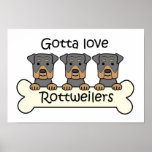 Three Rottweilers posters