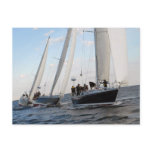 Three Sailboats on the Sea. Postcard