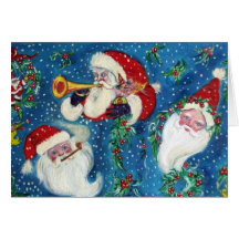 THREE SANTA /  CHRISTMAS NIGHT CARDS