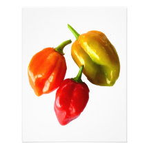Three Scotch Bonnet Peppers Red Orange Yellow Pic Personalised Invites