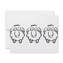 three sheeps personalized invitation