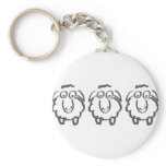 three sheeps keychains
