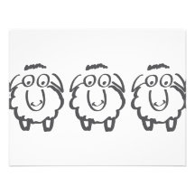 three sheeps personalized invitation