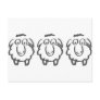 three sheeps postcard