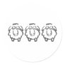 three sheeps round sticker