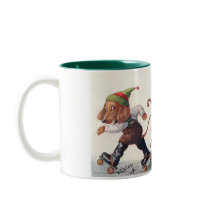 Three Skating Dachshunds - An Anthropomorphic Dog Coffee Mug
