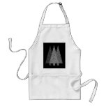 Three Snowy Christmas Trees. Black White. Custom aprons