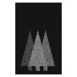Three Snowy Christmas Trees. Black White. Custom flyers