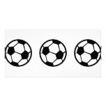three soccer balls icon photo cards