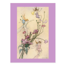 Three Sprites Mad with Joy Postcard