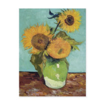Three Sunflowers in a Vase, Vincent Van Gogh Post Card