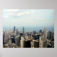Three Tall Buildings Viewed From Sears Tower Poster