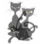 Three Transparent Black Cats Shirts