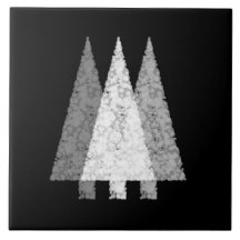 Three Trees in Black and White. Tile