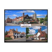 Three Views of Amersham Old Town Postcard
