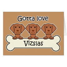Three Vizslas Cards