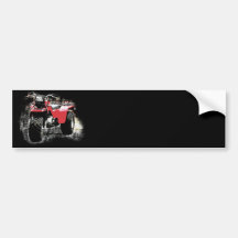 Three Wheeled ATC Red Trike Motorbike Bumper Sticker
