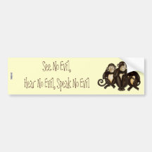 Three Wise Monkeys Bumper Stickers
