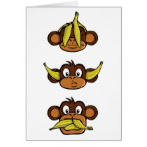 Three Wise Monkeys Greeting Card