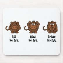 Three Wise Monkeys Mouse Pad