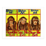 Three Wise Monkeys Postcard