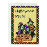 Three Witches Halloween Party Invitation