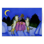 Three Wolves in Snow Card