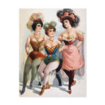 Three women in tights and feathers c.1899 postcards