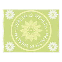 Three Word Quotes ~Health Is Wealth~ Postcard