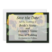 Three Yellow Pansies Save the Date Custom Invite