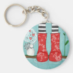 threes a crowd key chain