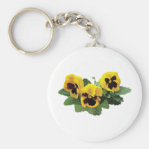 ThreeYellowPansies Key Chain