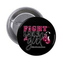 Throat Cancer Awareness Fight Like a Girl Buttons
