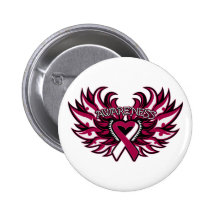 Throat Cancer Awareness Heart Wings.png Buttons