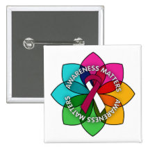 Throat Cancer Awareness Matters Petals Buttons