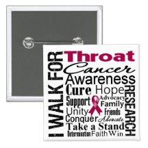 Throat Cancer Awareness Walk Pinback Buttons