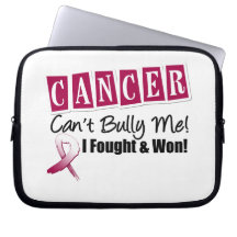 Throat Cancer Can't Bully Me...I Fought I Won Computer Sleeves
