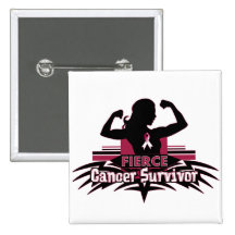 Throat Cancer Fierce Cancer Survivor Pinback Button